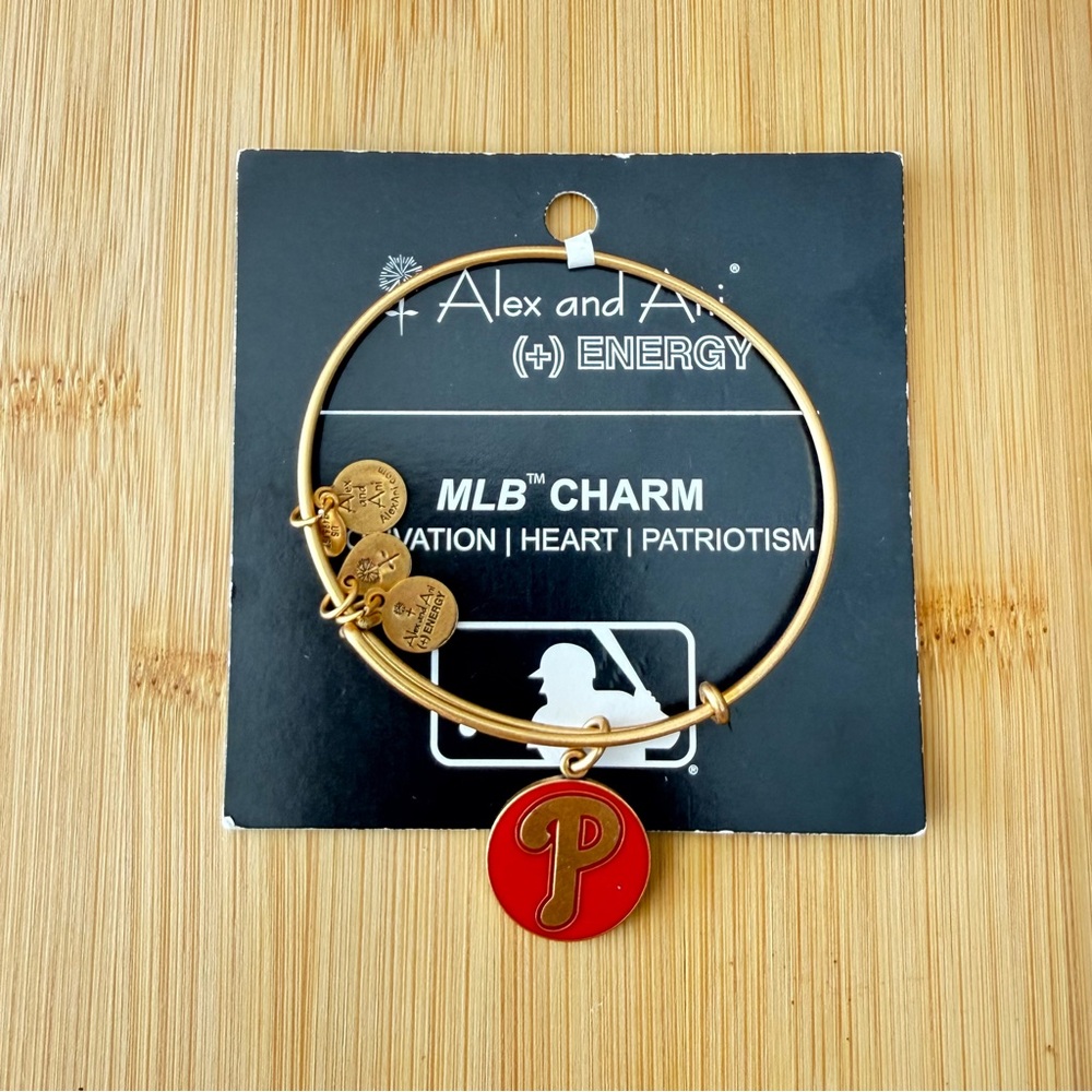 Alex and Ani Gold Bracelet with Red MLB Charm - Picture 3 of 8